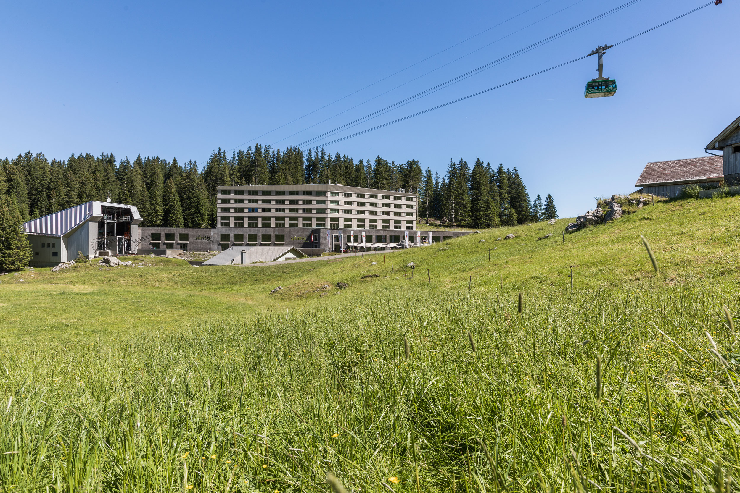 Saentis summit aerial tramway cabins summer